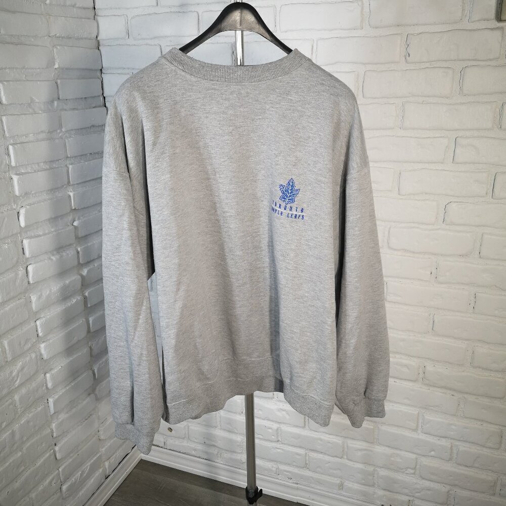 The Home Game NHL Men's Size Large Grey Toronto Maple Leaf Sweatshirt